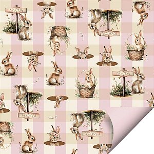 Folha para Ovos de Páscoa Doce Páscoa Rosa 69x89cm - 5 unidades - Cromus - Rizzo