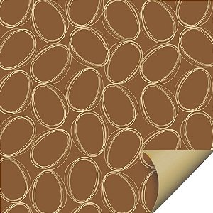 Folha para Ovos de Páscoa Tonal Marrom e Ouro 69x89cm - 5 unidades - Cromus - Rizzo
