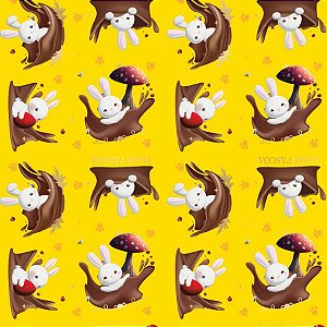 Folha para Ovos de Páscoa Contos de Páscoa Amarelo 69x89 - 5 unidades - Cromus - Rizzo