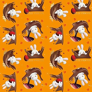 Folha para Ovos de Páscoa Contos de Páscoa Laranja 69x89cm - 25 unidades - Cromus - Rizzo