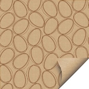 Folha para Ovos de Páscoa Papel Kraft Tonal Marrom e Pardo 69x89cm - 10 unidades - Cromus - Rizzo