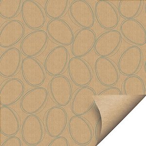 Folha para Ovos de Páscoa Papel Kraft Tonal Verde e Pardo 69x89cm - 10 unidades - Cromus - Rizzo