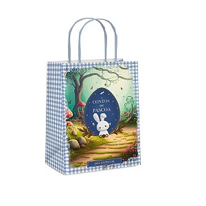 Sacola De Papel De Páscoa - Contos De Páscoa Azul - 10 unidades - Cromus - Rizzo