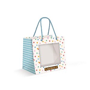 Sacola Premium Para Caixa Meio Ovo Com Visor - Jump - 22x20x14cm - 1 unidade - Cromus - Rizzo
