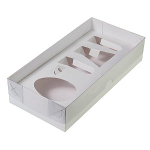 Caixa Kit Confeiteiro  Branco - Meio Ovo de 150g - 28x14x6cm - 5 unidades - Rizzo