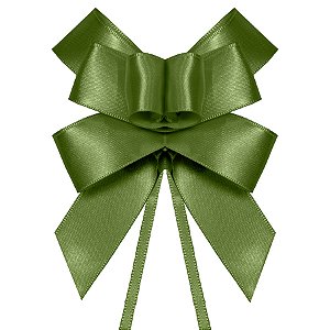 Laço Fácil de Fita de Cetim - Verde Militar - 22mm - 5 unidades - Progresso - Rizzo
