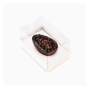 Caixa Para Meio Ovo De 50g Páscoa Horizonte - Branco - 8x5,5x5cm - 6 unidades - Cromus - Rizzo