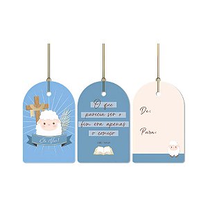 Tags de Páscoa - Cordeirinho - 5x8cm - 12 unidades - Cromus - Rizzo