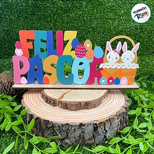 Enfeite Decorativo de Páscoa - Feliz Páscoa - 30cm - 1 unidade - Rizzo