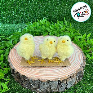 Enfeite Decorativo de Páscoa- Trio de Pintinhos Amarelos - 7cm - 1 unidade - Cromus - Rizzo