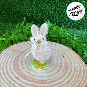 Enfeite Decorativo de Páscoa - Pintinho com Orelha de Coelho olhando para Esquerda - 10cm - 1 unidade - Cromus - Rizzo