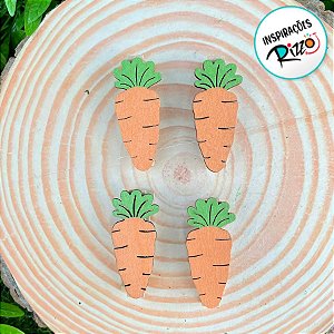 Mini Prendedor Decorativo de Páscoa - Cenoura laranja e Verde - 6cm - 4 unidades - Cromus - Rizzo