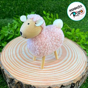 Enfeite Decorativo - Ovelha Rosa - 12cm - 1 unidade - Cromus - Rizzo