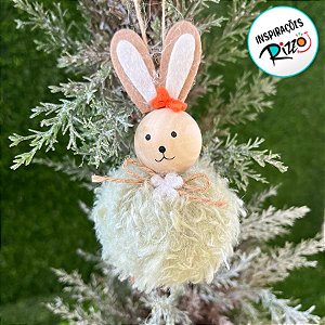 Enfeite para Pendurar - Coelho Pompom Verde - 10cm - 1 unidade - Cromus - Rizzo