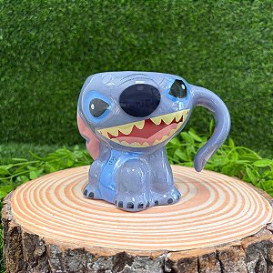 Caneca de Porcelana 3D Stitch - 250ml - 1 unidade - Disney Original - Rizzo
