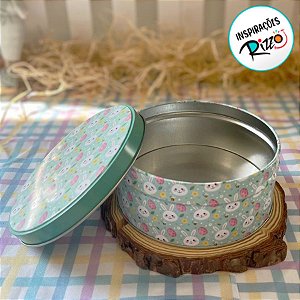 Lata Redonda de Páscoa - Coelho da Páscoa - M 17cm - 1 unidade - Rizzo