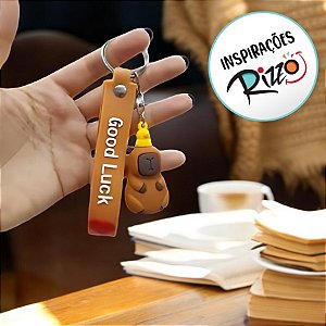 Chaveiro Good Luck Capivara Chapéu de Pintinho - 5cm - 1 unidade - Rizzo
