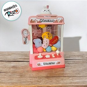 Mini Máquina de Pegar Ursinhos e Brindes - Modelo Coelhinho - 25x19x16cm - 1 unidade - Rizzo
