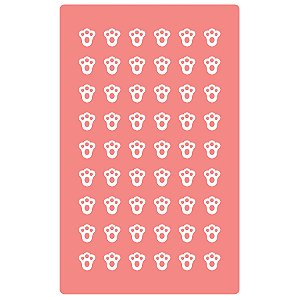 Placa para Confeitos e Sprinkles - Pata Coelho - Ref. 1525 - 1,8cm - 1 unidade - RR Cortadores - Rizzo