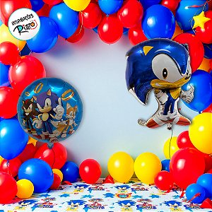 Balão de Festa Microfoil 32cm - Sonic - 1 unidade - Rizzo