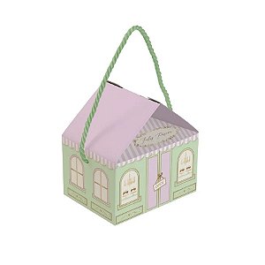 Caixa Casinha Para Docinhos - Quinn Verde e Lilas - 12x9,5x5cm - 10 unidades - Cromus - Rizzo