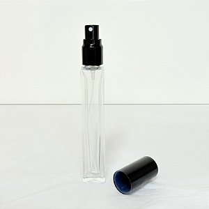Frasco de Vidro Quadrado com Tampa Spray Preto - 10ml - 1 unidade - Rizzo