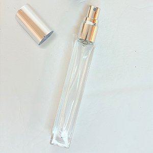 Frasco de Vidro Quadrado com Tampa Spray Prata - 10ml - 1 unidade - Rizzo