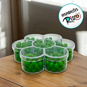 Caixa Acrilica Transparente Flor com Divisorias - 10,5cm - 1 unidade - Rizzo