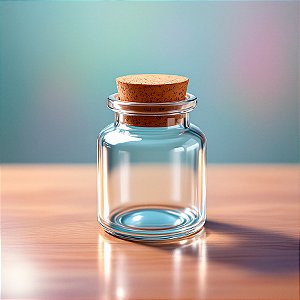 Potinho de Vidro com Tampa de Rolha - 3x2cm - 5ml - 12 unidades - Rizzo