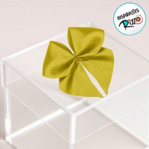 Lacinho de Fita de Cetim Amarelo Canario 22mm - 5cm - Cor 242 - 12 unidades - Progresso - Rizzo