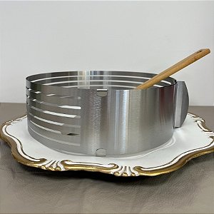 Fatiador de Bolo Redondo - 24x30cm - Aço Inox - 1 unidade - Rizzo