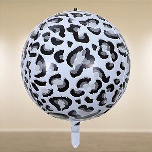Balão de Festa Microfoil 22'' 55cm - Manchas Preto e Branco - 1 unidade - Rizzo