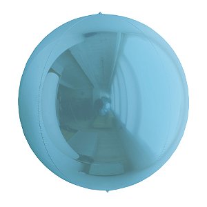 Balão de Festa Metalizado 24'' 60cm - Esphera Azul Claro Redondo - 1 unidade - Cromus - Rizzo