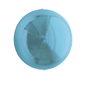 Balão de Festa Metalizado 20'' 50cm - Esphera Azul Claro Redondo - 1 unidade - Cromus - Rizzo