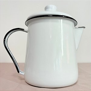 Leiteira Tradicional para Derreter Velas - Modelo Mãe Agata - Branco e Preto - 935ml - 17cm - 1 unidade - Rizzo