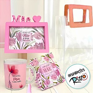 Kit Dia Das Mães Com Sacola, Porta Retrato, Caneca e Agenda - Minha Mãe É Uma Rainha - 1 unidade - Rizzo