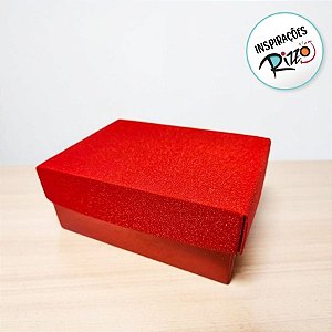 Caixa Vermelha Retângular Com Glitter - 4x9 ,5x6,5cm  - 12 unidades - Rizzo - Rizzo