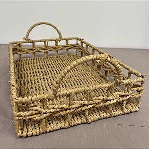 Cesto Decorativo Maroa Fibra Natural - Tamanho Pequeno - 29,5x20x6cm - 1 unidade - Rizzo