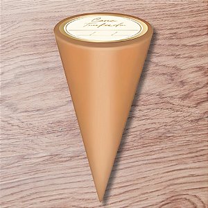 Kit Cone Metalizado Com Etiqueta - Caramelo - 10x15cm - 50 unidades - Cromus - Rizzo