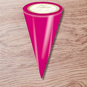 Kit Cone Metalizado Com Etiqueta - Pink - 10x15cm - 50 unidades - Cromus - Rizzo