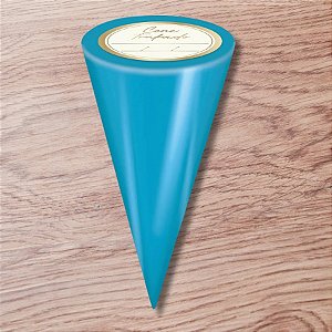 Kit Cone Metalizado Com Etiqueta - Azul - 10x15cm - 50 unidades - Cromus - Rizzo