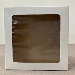 Caixa com Visor PV12 (12cm x 12cm x 4cm) Branca - 20 unidades - Rizzo