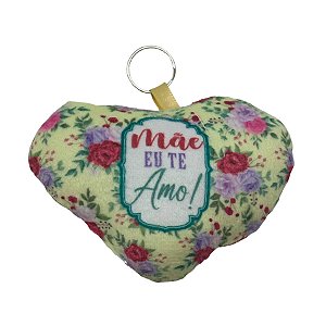 Chaveiro Almofada Coração - Mãe Eu Te Amo! - 10,5x8,5cm - 1 unidade - Rizzo
