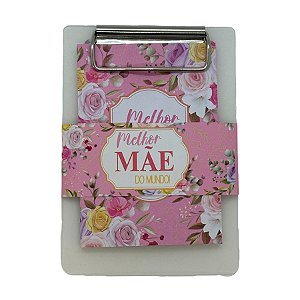 Bloco de Anotações Rosa com Prancheta - Melhor Mãe do Mundo - 9,5x13,5cm - 1 unidade - Rizzo