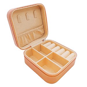 Mini Porta Joias Portátil - Salmão - 1 unidade - Rizzo