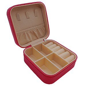 Mini Porta Joias Portátil - Rosa Escuro - 1 unidade - Rizzo