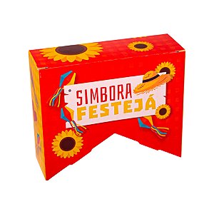 Caixa Bandeirinha Simbora Festejá - 12x10x4cm - Ref. C4964 - 10 unidades - Ideia Embalagens - Rizzo