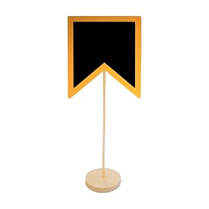 Lousa para Personalizar Bandeirinha Laranja com Apoio - 25cm - 1 unidade - Rizzo