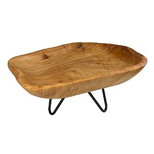 Mini Mesa de Madeira Rústica Orgânica - 25x21x12cm - 1 unidade - Rizzo