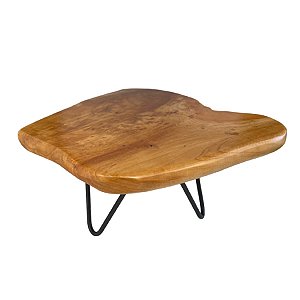 Mini Mesa de Madeira Rústica Orgânica - 25x23x12cm - 1 unidade - Rizzo